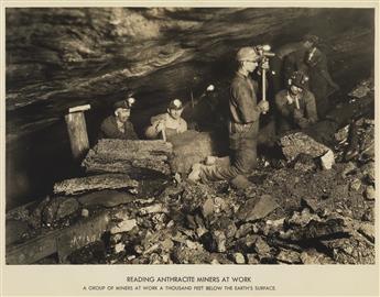 (READING, PENNSYLVANIA--COAL MINING) Collection of 28 photographs surveying the industry of anthracite mining in Reading, highlighting